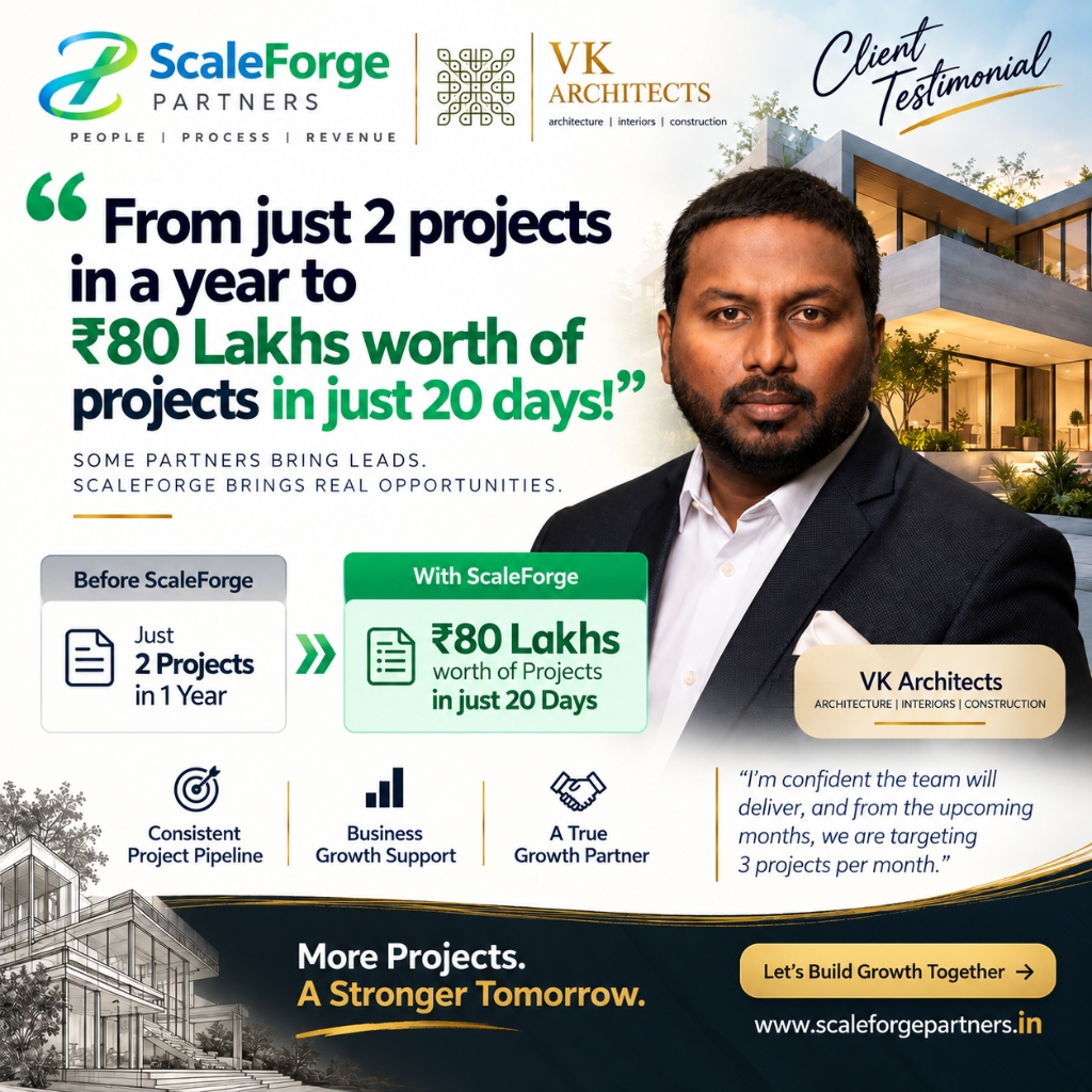 Vinoth VK Architects Rs80 Lakhs Project Opportunities in 20 Days